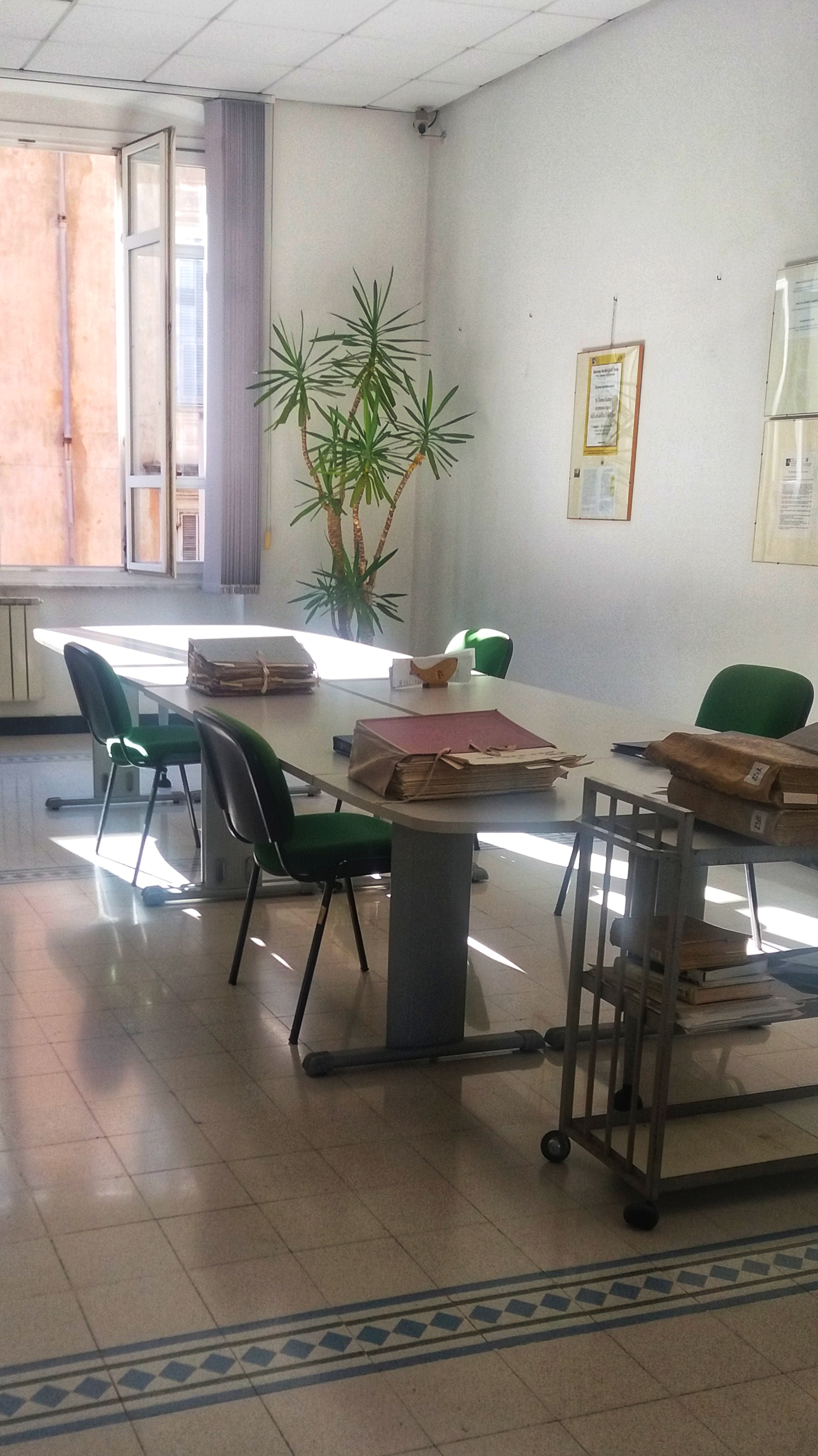 Dettaglio della sala di studio